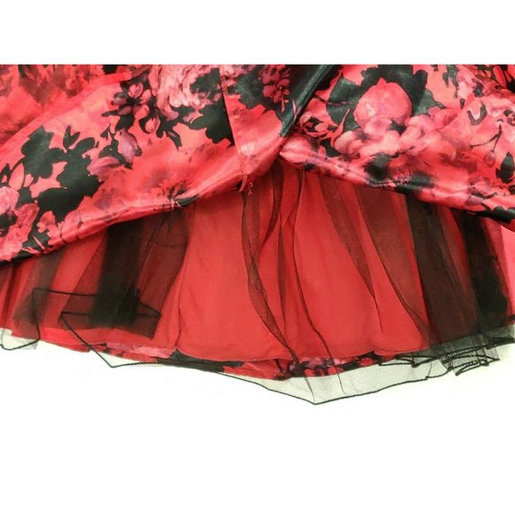 City Studios Womens Dress Juniors Size 3 Red Black - Picture 14 of 16